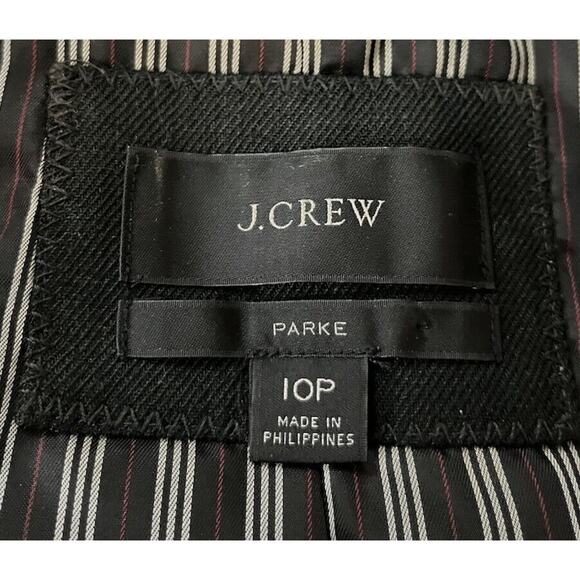J.Crew Black Parke Single Button Linen Blend Career Blazer Jacket Size 10P - Picture 4 of 5